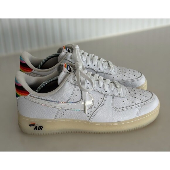 Nike CV0258-100 Air Force 1 Low Be True Multicolor White Men's Size 8 - Picture 1 of 10